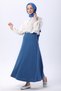 Plain Medium Women's Blue Skirt - 23643 - 4