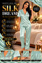 Silky Satin Short Sleeved Women's Pajama Set with Stone Accents