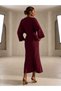 Women's Knitwear Bat Sleeve Long Dress - 3