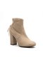 Fr.47 Beige Suede Heeled Socks Women's Boots