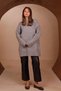 Women's Crew Neck Loose Cut Basic Soft Knitwear Tunic 8560 Gray - 5