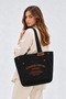 Arsenis Canuas Organic Canvas Fabric Tote Large Black Shoulder Bag with Pockets - 4