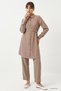 Front-Tie Beige Two-Piece Set