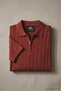 Men's Trendy Striped Claret Red Polo Collar Knitwear T-Shirt - 5