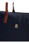 Women's Zippered Inner Pocket Metallic Th Logo Short Strap Navy Blue Shoulder Bag Aw0Aw17711-Dw6 - 8