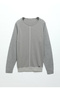 Gray Crew Neck Jacquard Wool Blend Sweater - 7