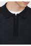 Black Polo Neck Plain Knit Wool Blended Sweater - 5