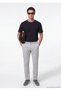 Gray Plain Woven Jogging Fit Casual Cotton Blended Trousers - 3