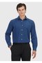 Light Indigo Straight Casual Fit Long Woven Casual 100% Cotton Shirt