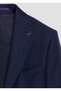 Navy Blue Checkered Zeroweight Slim Fit 100% Wool Suit - 6