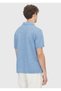 Blue Plain 100% Linen T-Shirt - 4