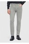 Light Green Plain Slim Fit Denim Cotton Blend Trousers - 2