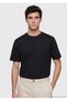 Black Plain Cotton Blend T-Shirt