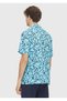 Turquoise Regular Fit Short Woven Casual 100% Cotton Shirt - 4