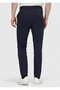 Navy Blue Straight Knitted Jogging Fit Casual Trousers - 4