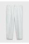 Beige Plain Weave Jogging Fit Casual Linen Mixed Material Trousers - 6