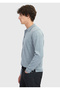 Gray Polo Neck Plain Knit Wool Blend Cardigan - 3