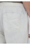 Beige Plain Weave Jogging Fit Casual Linen Mixed Material Trousers - 4