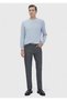 Anthracite Plain Woven Slim Fit Casual Cotton Blended Trousers