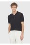 Black polo collar plain knitwear