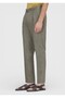Khaki Woven Regular Fit Casual 100% Linen Trousers - 3