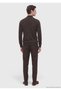 Brown Half Turtleneck Plain Knit Wool Blend Sweater - 6