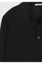 Black Polo Neck Plain Knit Wool Blended Sweater - 8