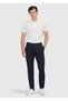 Navy Blue Straight Knitted Jogging Fit Casual Trousers
