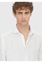 White Casual Fit Long Woven Casual 100% Linen Shirt - 3