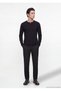 Black Fabric Comfort Fit Classic 100% Wool Trousers - 3
