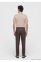 Brown Plain Woven Jogging Fit Casual 100% Linen Trousers - 4