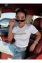 Women's White Its All Good Printed Crew Neck Oversize Crop T-shirt - 5