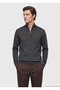 Anthracite Bato Collar Plain Knitted Wool Blended Sweater