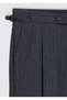 Anthracite Striped Woven Slim Fit Casual Wool Blend Trousers - 6