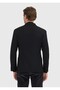 Black Shirt Shoulder Slim Fit Wool Blend Jacket - 5