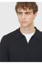 Black Polo Neck Plain Knit Sweater - 4