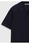 Men's Navy Blue Plain Knit Silk Blend Knitwear - 7