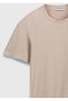 Beige Plain 100% Cotton T-Shirt - 6