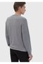 Gray Crew Neck Jacquard Wool Blend Sweater - 6