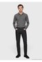 Black Slim Fit Denim Cotton Blend Trousers
