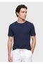 Navy Blue Plain Crew Neck 100% Cotton T-Shirt - 3