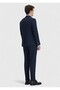 Dark Navy Striped Modern Fit Wool Blend Suit - 7