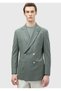 Light Green Plain Shirt Shoulder Slim Fit Wool Blend Jacket - 3