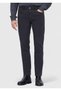 Anthracite Plain Knitted Slim Fit Casual Cotton Blend Trousers - 2