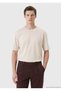 Ecru Plain 100% Cotton T-Shirt - 5