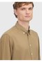 Oil Green Plain Long Woven Casual Shirt - 3