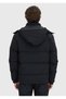 Black Regular Fit Hooded Woven Coat - 6