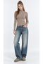 Brown Turtleneck Knitted Blouse