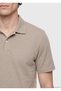 Beige Plain 100% Cotton T-Shirt - 4