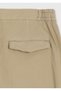 Light Khaki Plain Woven Jogging Fit Casual Cotton Blend Trousers - 7